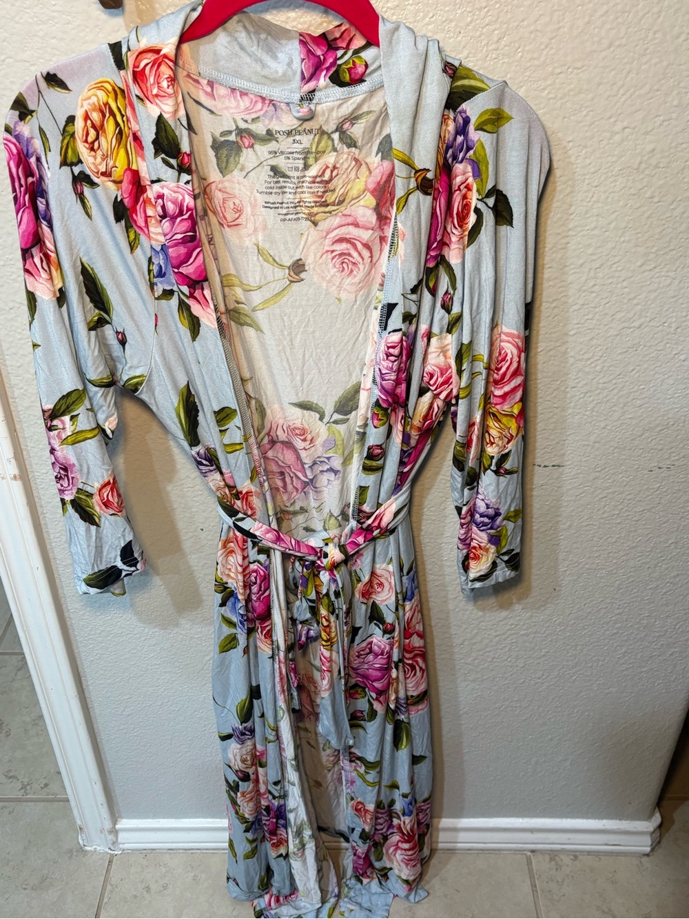 Posh Peanut Women’s Bamboo Robe Country Rose Size 3XL EUC